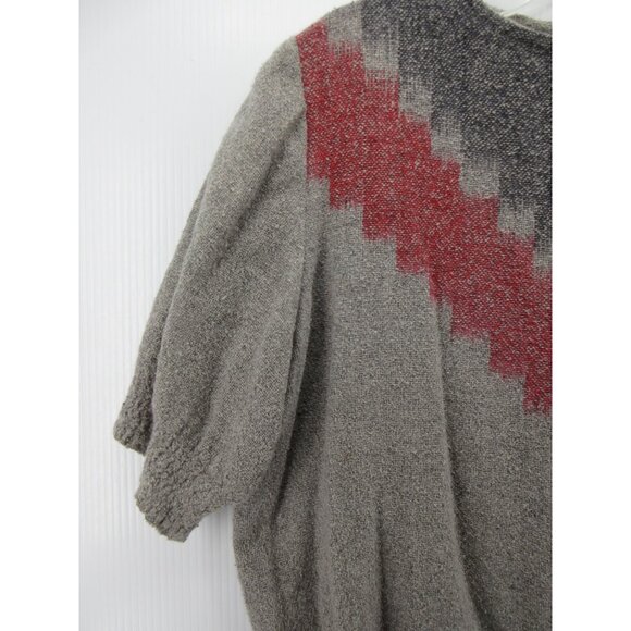 Ikat Sweater Medium Pullover Geometric Artsy Cutout Back Aztec * - Picture 3 of 11